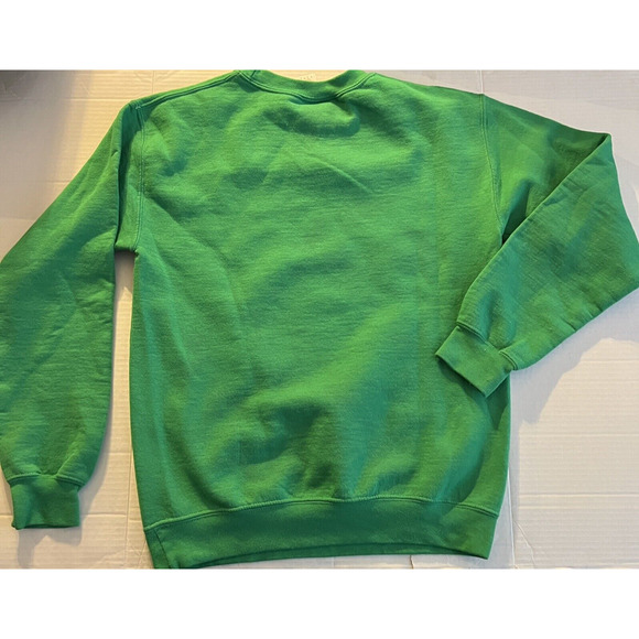 Christmas Holiday Green Sweatshirt Size SMALL Gingerbread Man Candy Cane XMAS - Picture 5 of 9
